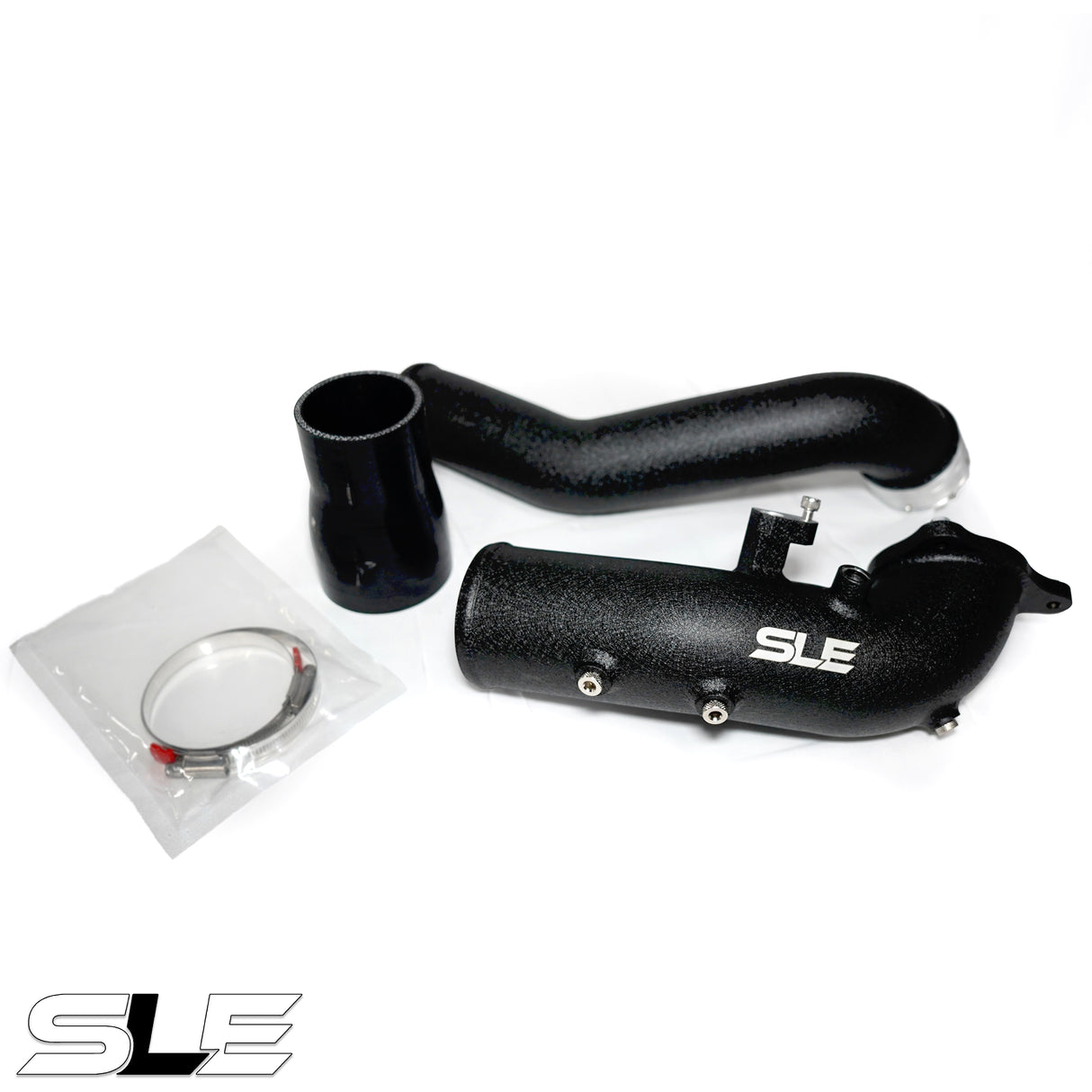 SLE Charge Pipe – BMW B58 Gen 1 (M240i / 340i / 440i / 540i / 740i / X3 M40i / X4 M40i) 2016–2019 – Wrinkle Black