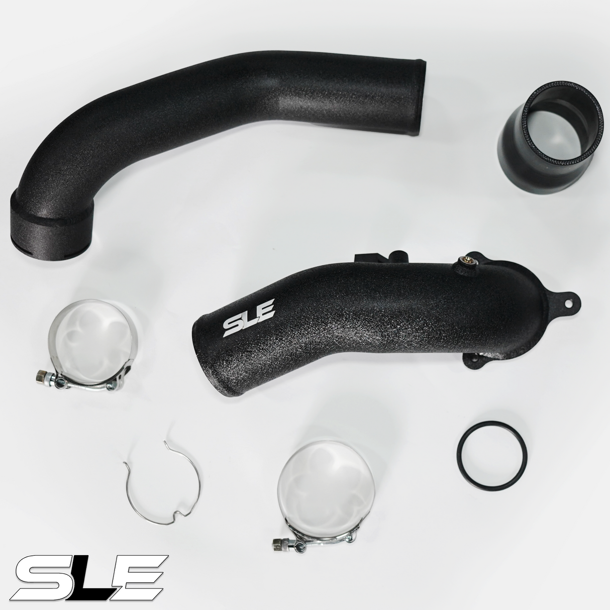 SLE Charge Pipe – BMW B58 Gen 1 (M240i / 340i / 440i / 540i / 740i / X3 M40i / X4 M40i) 2016–2019 – Wrinkle Black