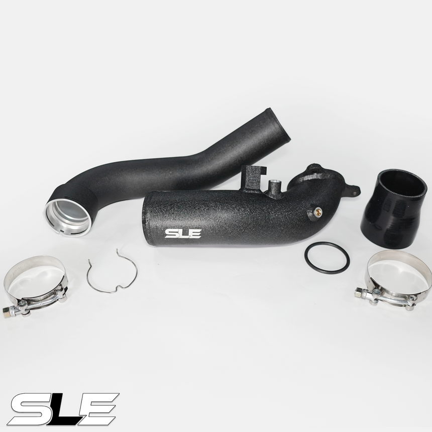 SLE Charge Pipe – BMW B58 Gen 1 (M240i / 340i / 440i / 540i / 740i / X3 M40i / X4 M40i) 2016–2019 – Wrinkle Black
